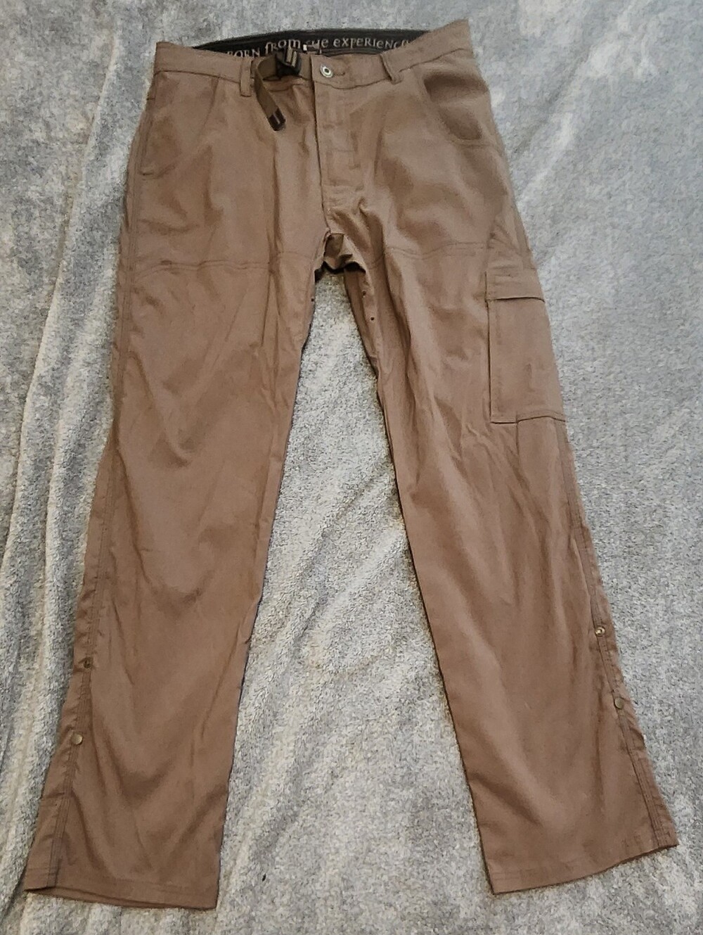 Prana Women’s Khaki Hiking Travel Pants 32x32 Button Up Legs Ventilated Outdoor - Picture 11 of 11